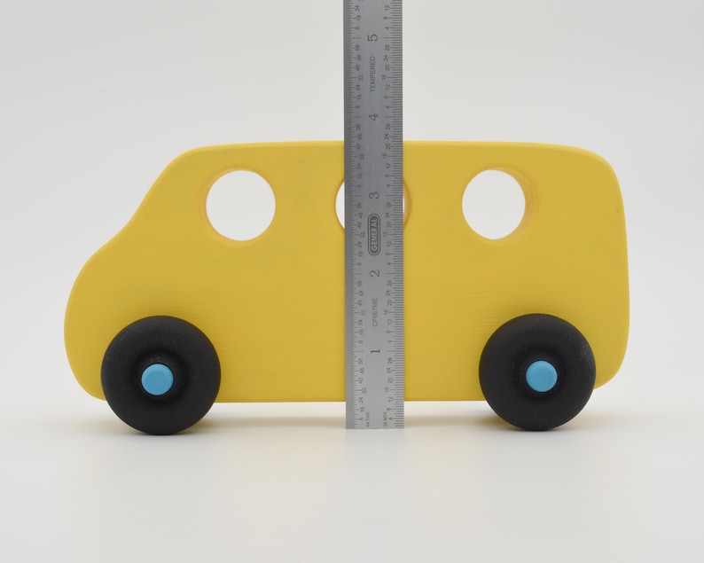 Wooden Toy Bus Yellow Handcrafted /& Hand Painted