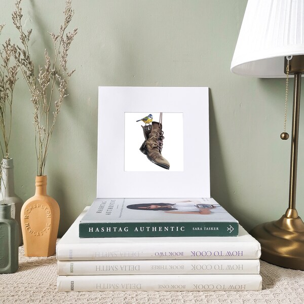 Blue Tit Art Print | Mounted Print | Bird Print | Wildlife Print | Gift Ideas | Gardener Gift | Garden Bird | Bird Art