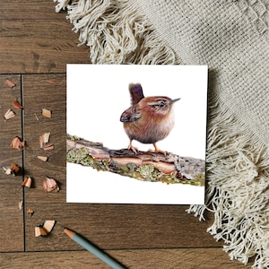 Carte de voeux Wren | Carte Troglodyte | Carte de voeux de la faune | Carte d'oiseau | Carte d'anniversaire | Carte d'oiseau de jardin | Carte amoureux des oiseaux