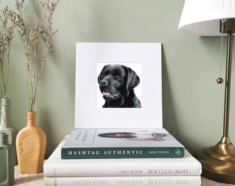 Labrador Art Print | Black Labrador Art Print | Black Lab | Dog Print | Mounted Print | Pet Print | Gift Ideas | Dog Lovers | Dog Gift
