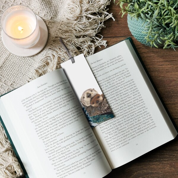 Otters Bookmark | Animal Bookmark | Sea Otters | Wildlife Bookmark | Book Lover | Reader Gift | Book Gift | Bookworm | Sea Otter Bookmark