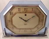 SMITH Bakelite GLAS Art-Deco table desk clock, 1940 39 s