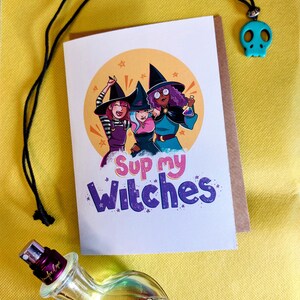Halloween Card voor je Witchy Friends! Met een gratis sticker ook!