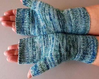 Hand knit hand warmers Stylish Grey Arm Warmers, Cycling Gloves,  Driving Gloves   Best friend gift Made to order