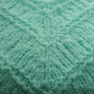 Hand knitted spring mohair sweater Mint green chunky women jumper Size M Cable knit oversize wool pullover Loose knit sweater image 5