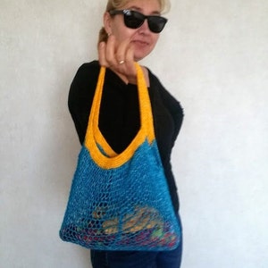 Knitted Market Bag: Eco-Friendly Reusable Net Tote Ready to ship
