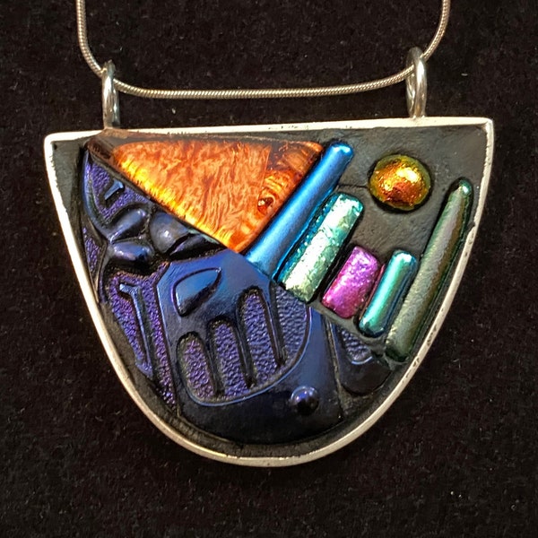 Cityscape Dichroic Mosaic Pendant