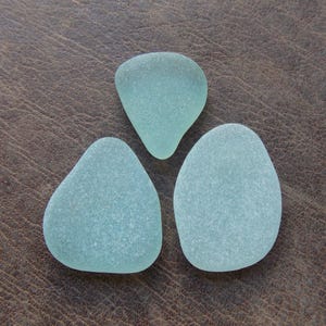 Pale Aquamarine Sea Glass Pendants: Spanish Beach Jewelry Grade A