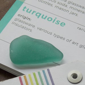 Large well frosted genuine Turquoise sea glass piece Pendant shape; Rare sea glass collector gift; Collectible authentic beach glass; 3,5cm