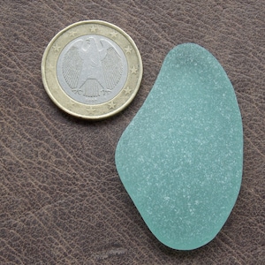 Beautifully frosted Large genuine Light Teal blue sea glass; Sea glass collector gift; Sea glass pendant; Collectible beach seaglass; 4,5cm