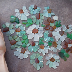 150 morceaux de verre de mer espagnol : authentique verre de plage pour l&#39;art de la mosaïque (0,6-1,4 po.)