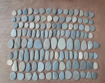 120 Flat Slate Sea Stones: Pebble Art Mosaic Supply (2-5cm)