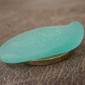 Large Light Aquamarine Sea Glass Pendant: Spanish Beach Find