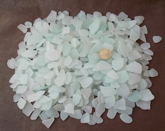 Authentic seafoam sea glass bulk 1-1,5kg, Genuine ocean tumbled beach glass for art, jewelry & mosaic making, Beach wedding decor; 0.4"-1,2"
