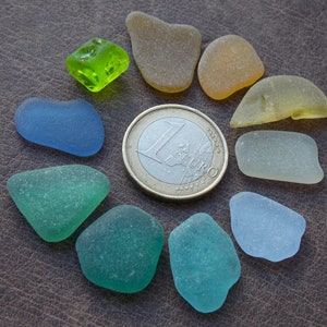 10 pcs Rare colors authentic Spanish sea glass collection; Collectible genuine beach seaglass for jewelry making; Tiny 1-1,5cm, 0,4&quot;-0,6&quot;