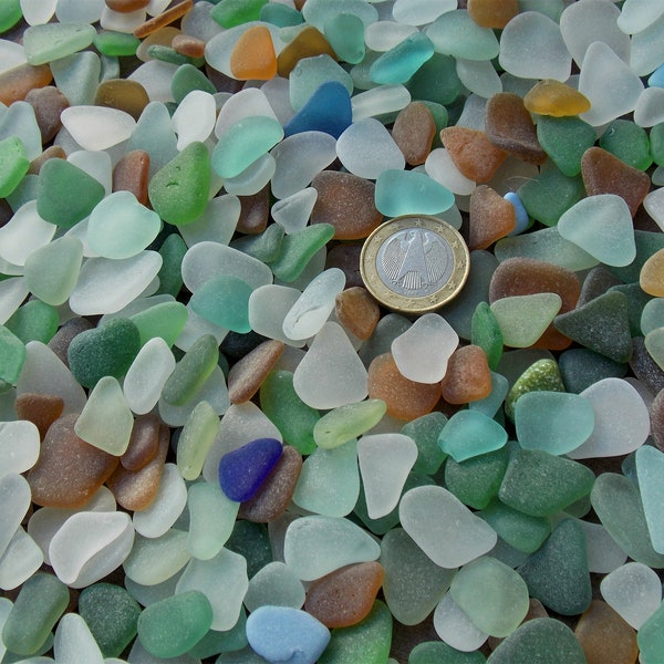 Quality natural sea glass bulk. Tiny & extra small frosted genuine surf tumbled Spanish sea glass for jewelry art crafts 0,5-1,5cm 0,2"-0,6"