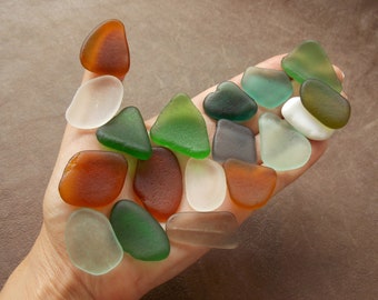 18 Collectible vintage sea glass; Genuine Spanish sea glass collection; Natural seaglass collector gift; 2.5-3.8cm 1"-1,5"