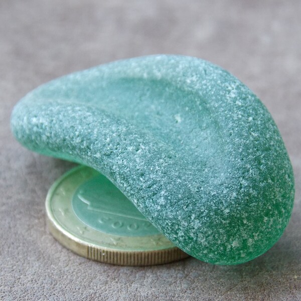 Stunning large beautifully frosted seaglass chunk; Rare authentic sea glass for collectors & jewelry making; Sea glass collector gift; 1,8"