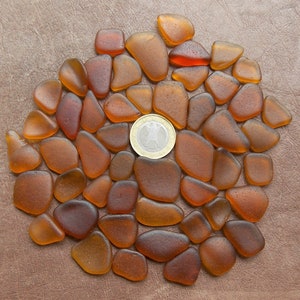 50 Amber Spanish Sea Glass Pieces: Jewelry & Crafting
