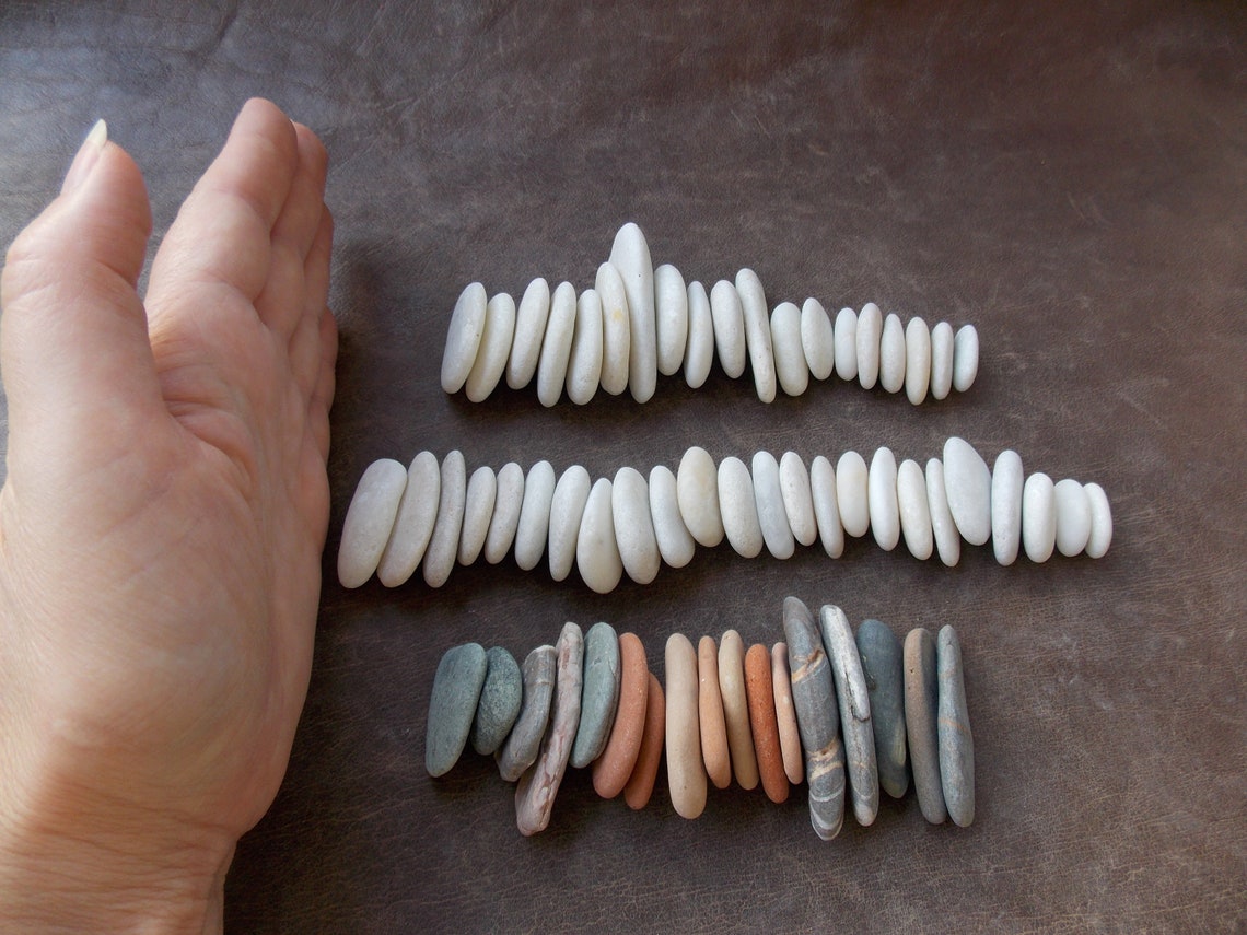 60 Smooth Flat Rock Pebbles for Pebble Art & Crafts. Etsy
