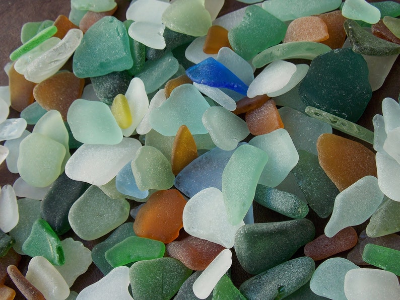 Sea glass lot surf tumbled for sea glass jewelry or sea glass art from sea glass beach