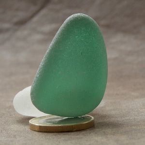Large Perfect pendant shape Teal green seaglass chunk; Collectible Flawless authentic sea glass for jewelry making Rare beach glass 4cm-1,6&quot;