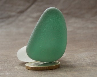 Collectible Flawless authentic sea glass for jewelry making; Perfect pendant shape Teal green seaglass chunk; Rare beach glass; 4cm-1,6"