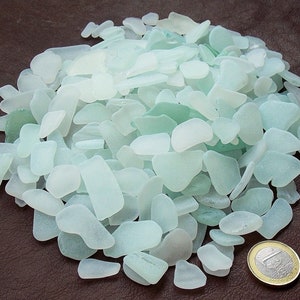 Bulk natural sea foam sea glass; frosted genuine surf tumbled Spanish sea glass for jewelry & crafts; Beach wedding decor; 1-3cm, 0,4&quot;-1,2&quot;