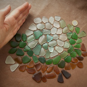 80 morceaux de verre de mer espagnol : verre de plage authentique pour l&#39;art de la mosaïque