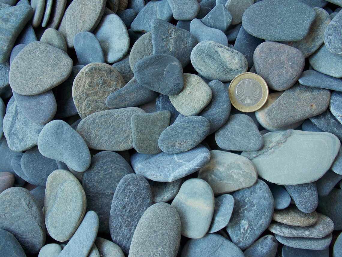 Bulk Flat Mediterranean slate rocks Small to big Thin Grey Etsy