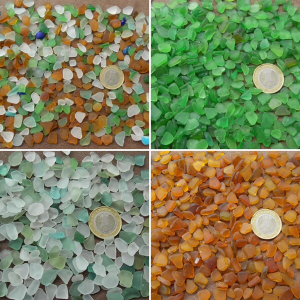 Extra small Tiny sea glass bulk; Very tiny colored seaglass chips; Mini beach glass scraps; Sea glass art decor supplies 0,5-1,5cm 0,2"-0,6"