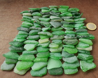 Green Spanish Sea Glass: Genuine Surf Tumbled Craft Pebbles (2-3cm)