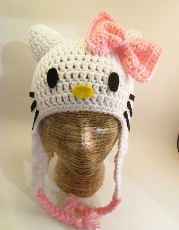 hello kitty crochet hat