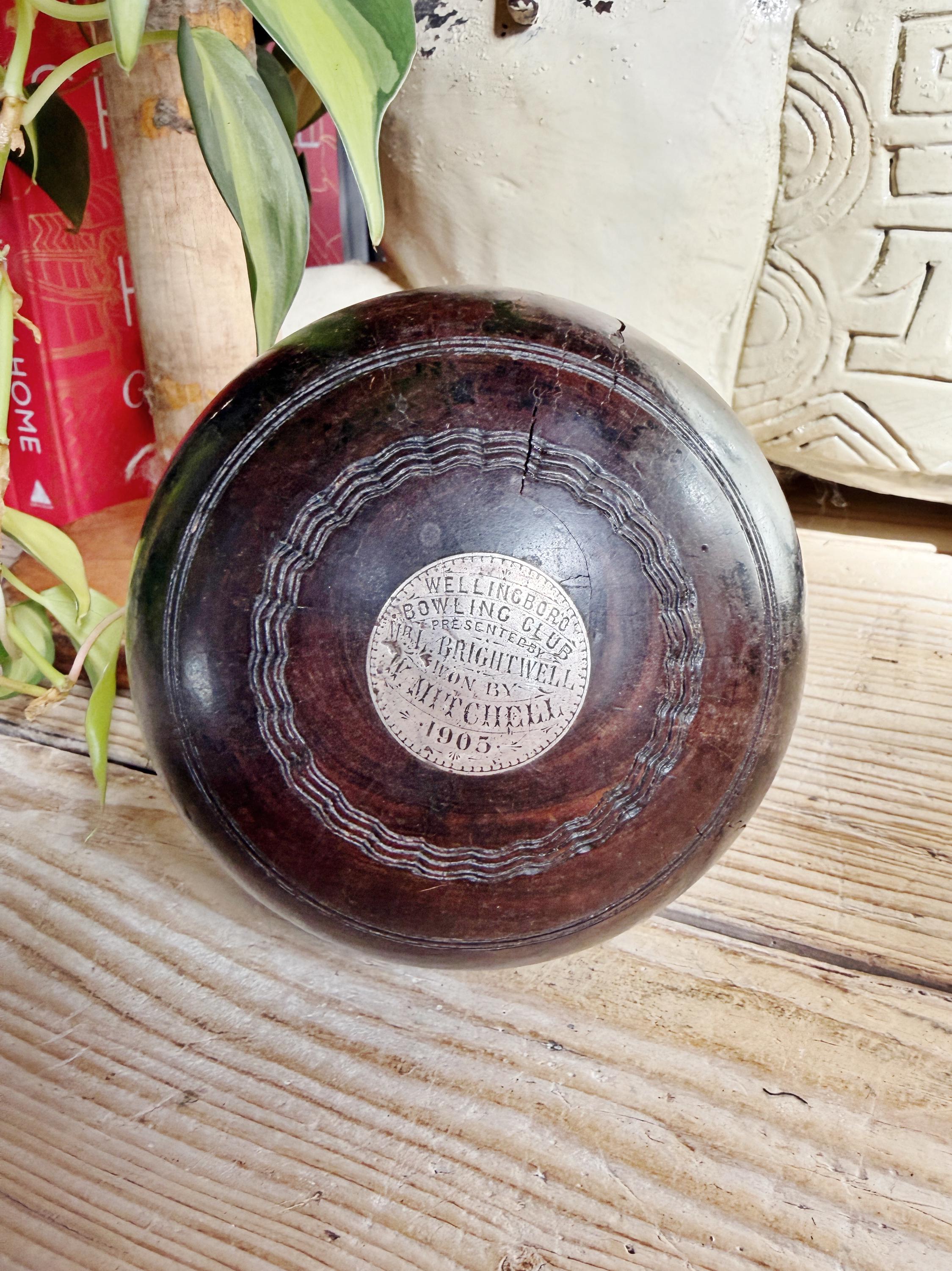Antique Wooden Bowling Ball - Etsy