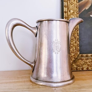 Antique Christofle Silver Milk Pitcher from Hotel Continental Paris