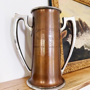 Antique Copper Best 10 Ears of Corn Trophy