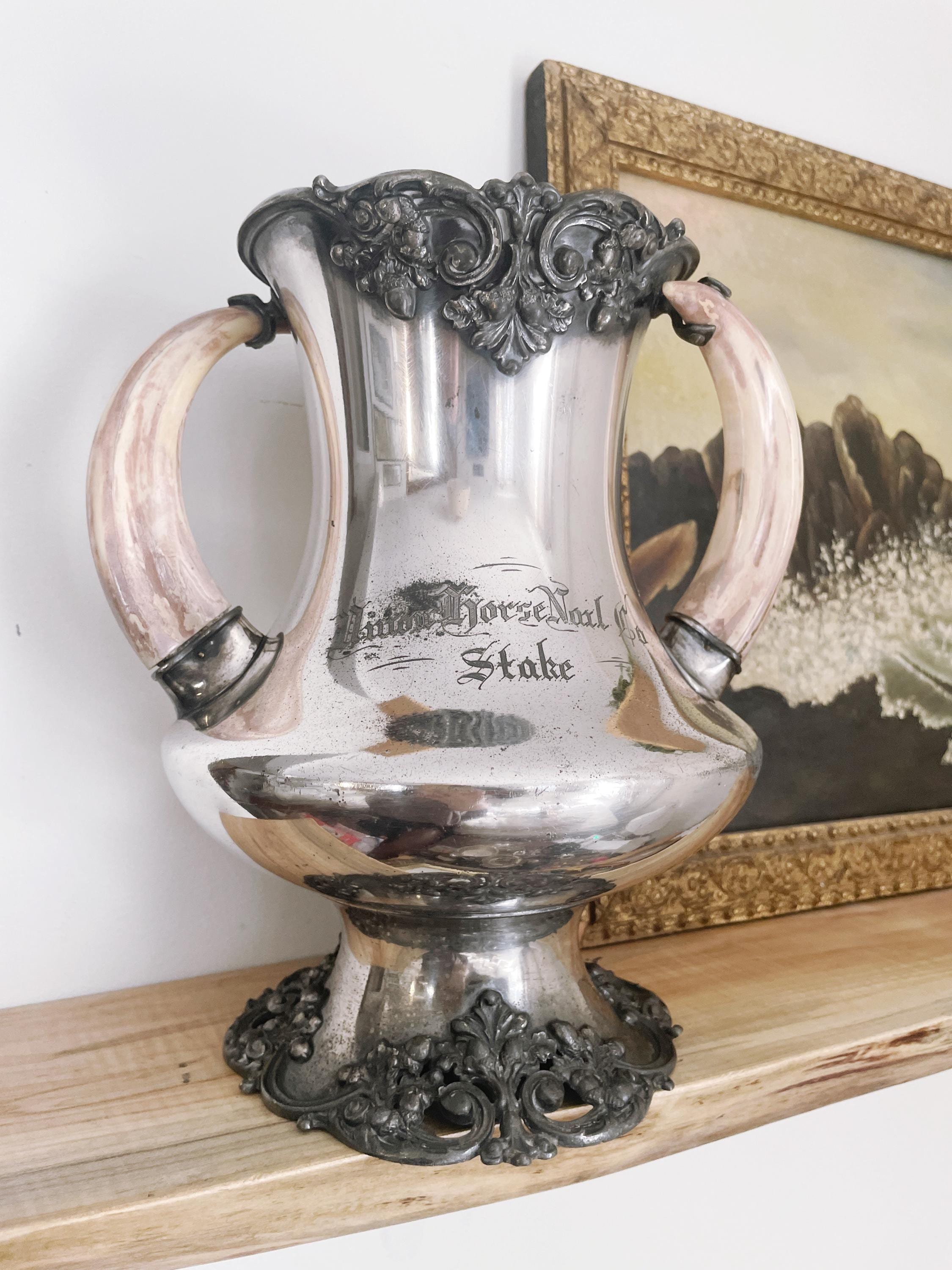 Antique Silver Plated Chicago Horse Race Trophy