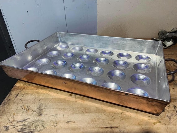 Massive Antique H Barrow Co of NY Copper Muffin Pan Etsy