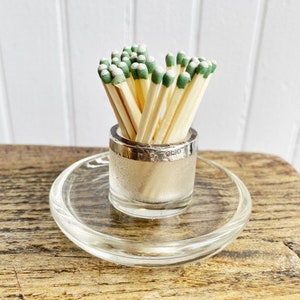 1906 English Sterling Silver and Glass Match Striker