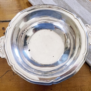 Antique Christofle Silver Serving Bowl from CGT French Line Ocean Liner
