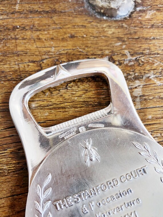 Vintage Christofle Silver Bottle Opener From Stanford Court Hotel
