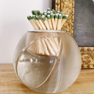 Large 1921 English Sterling Silver and Glass Match Striker