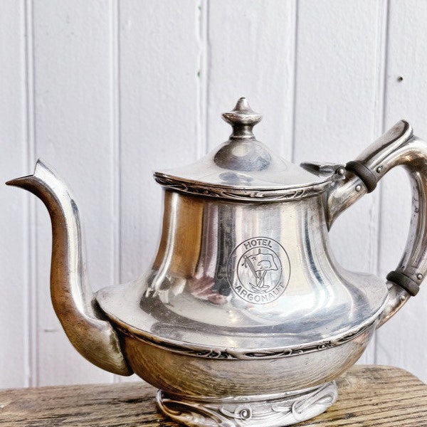 Antique Silver Plated Teapot from The Argonaut Hotel in San Francisco CA