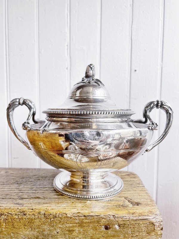Antique Christofle Silver Plated Sugar Bowl From Messageries