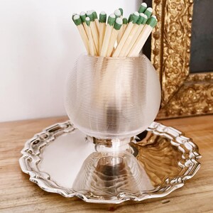 1914 English Sterling Silver and Glass Match Striker