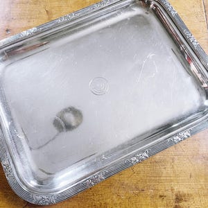 Antique Christofle Silver Serving Tray from Hotel Lutetia Paris