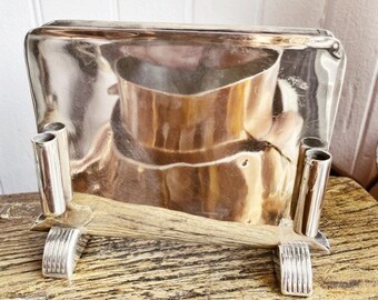 Vintage 1947 Silver Menu Holder from Milwaukee Road Railroad