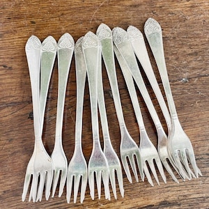 Set of 10 Silver Plated Cocktail Forks from The Waldorf Astoria