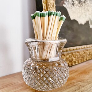 Antique English Sterling Silver and Glass Thistle Shaped Match Striker