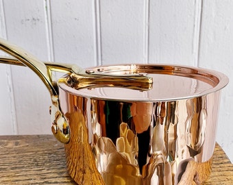 Vintage French Dehillerin Lidded Copper Pot